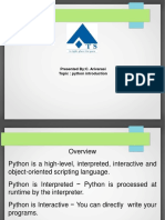 Presented By:C. Arivarasi Topic: Python Introduction