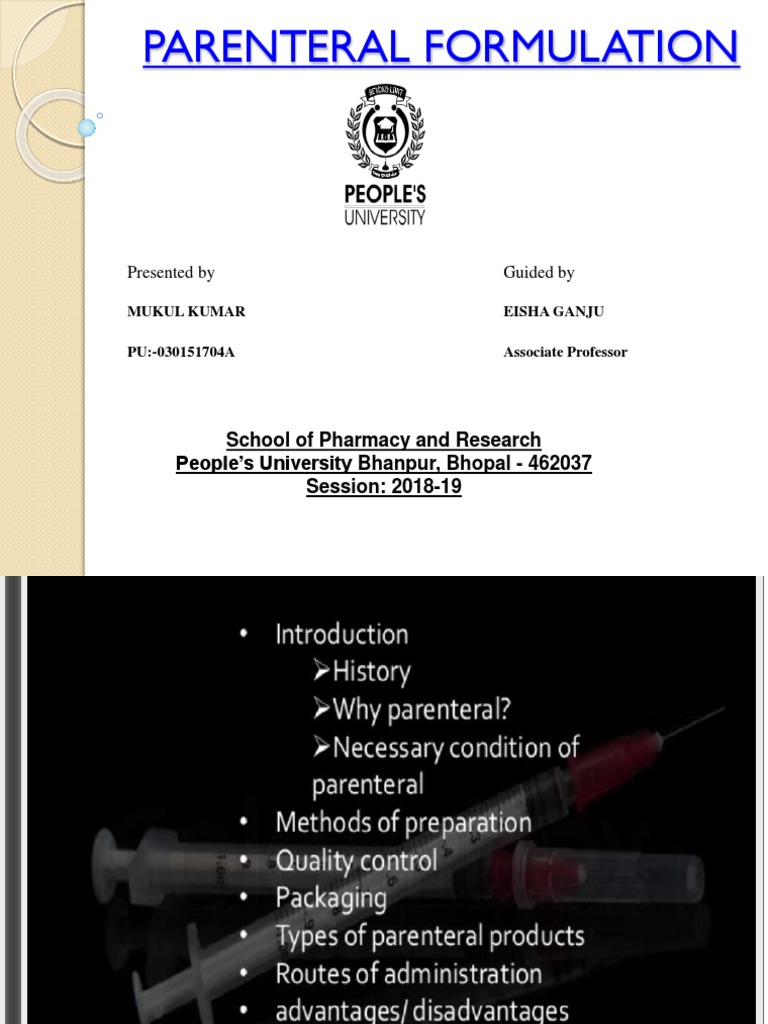 Parenteral Formulation PDF