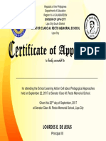 Certificate of Appreciation For Donation