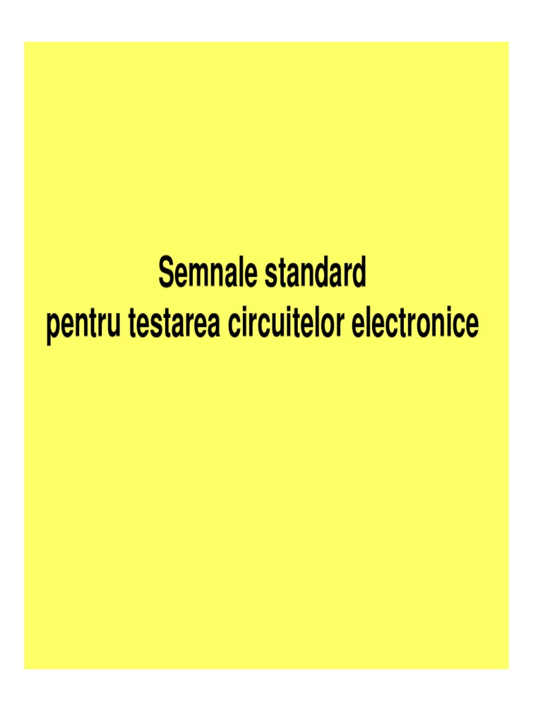 Semnale Si Generatoare | PDF