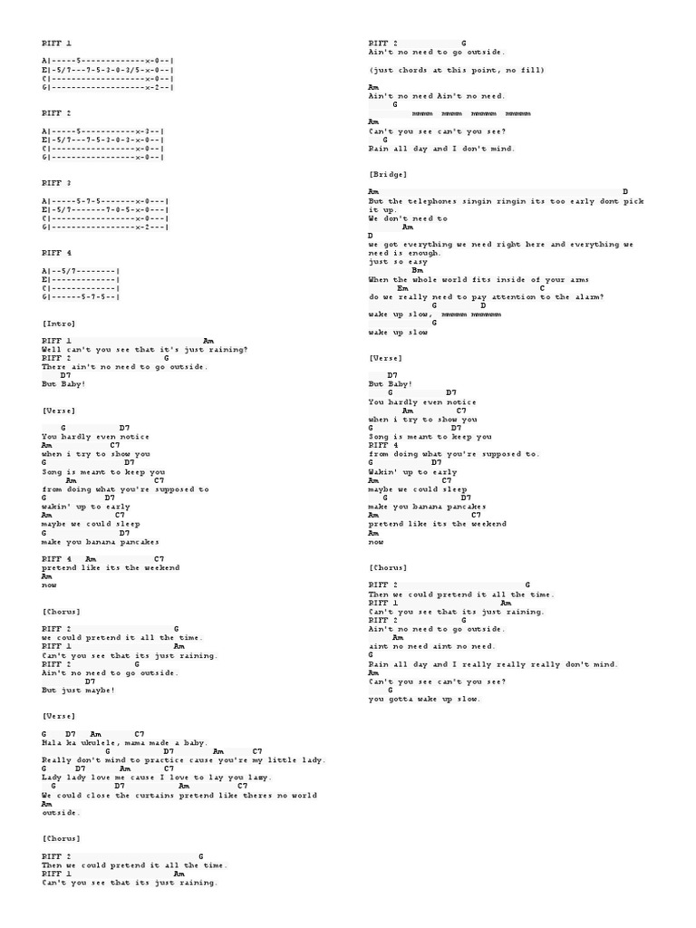 Banana Pancakes PDF Song Structure Musical Forms