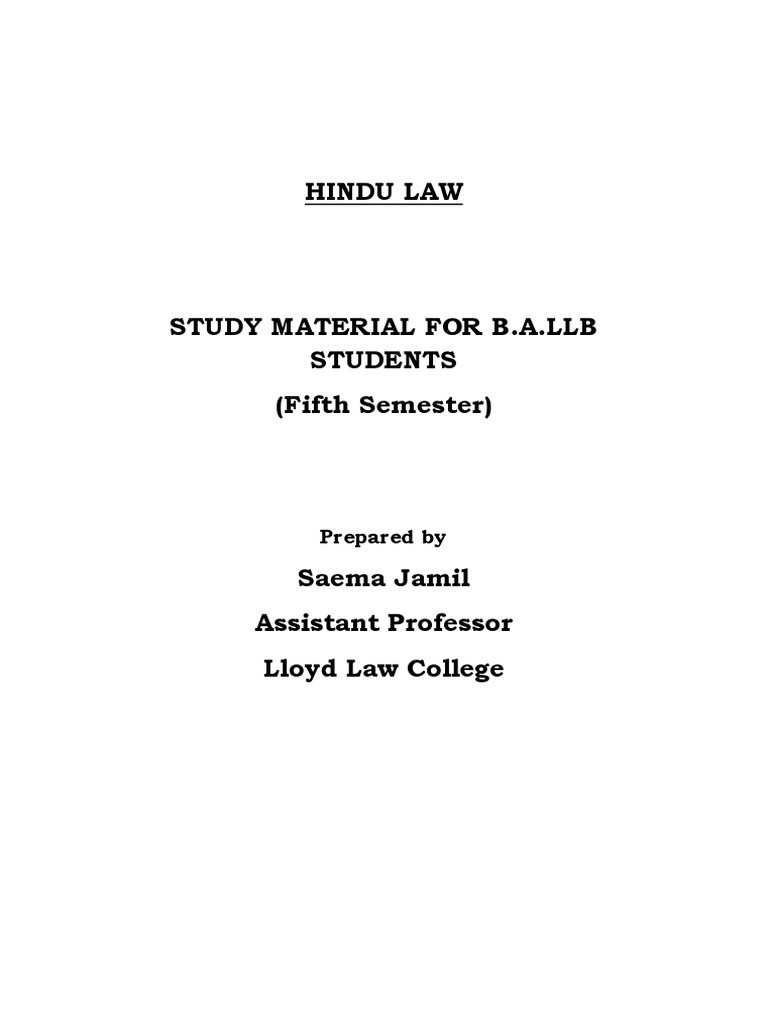 Kinds Of Marriage Under Hindu Law Notes