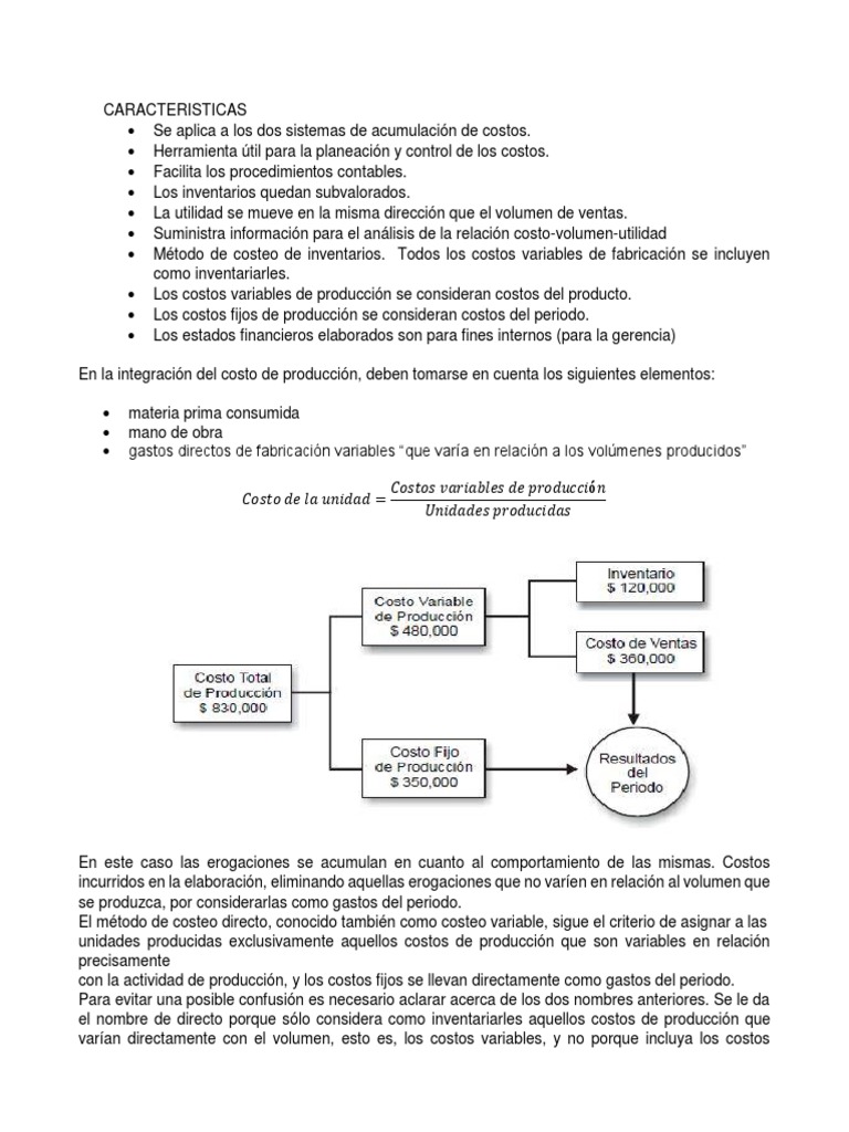 Costeo Directo: Claves y Características | PDF | Costo | Contabilidad