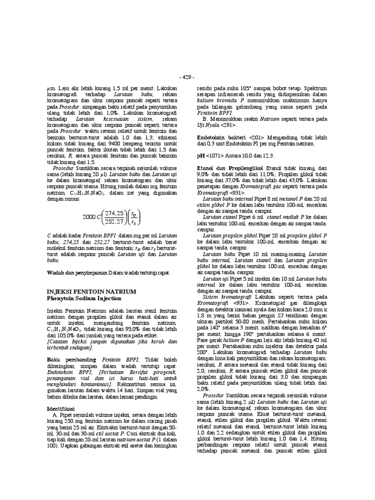 Injeksi Fenitoin Natrium | PDF