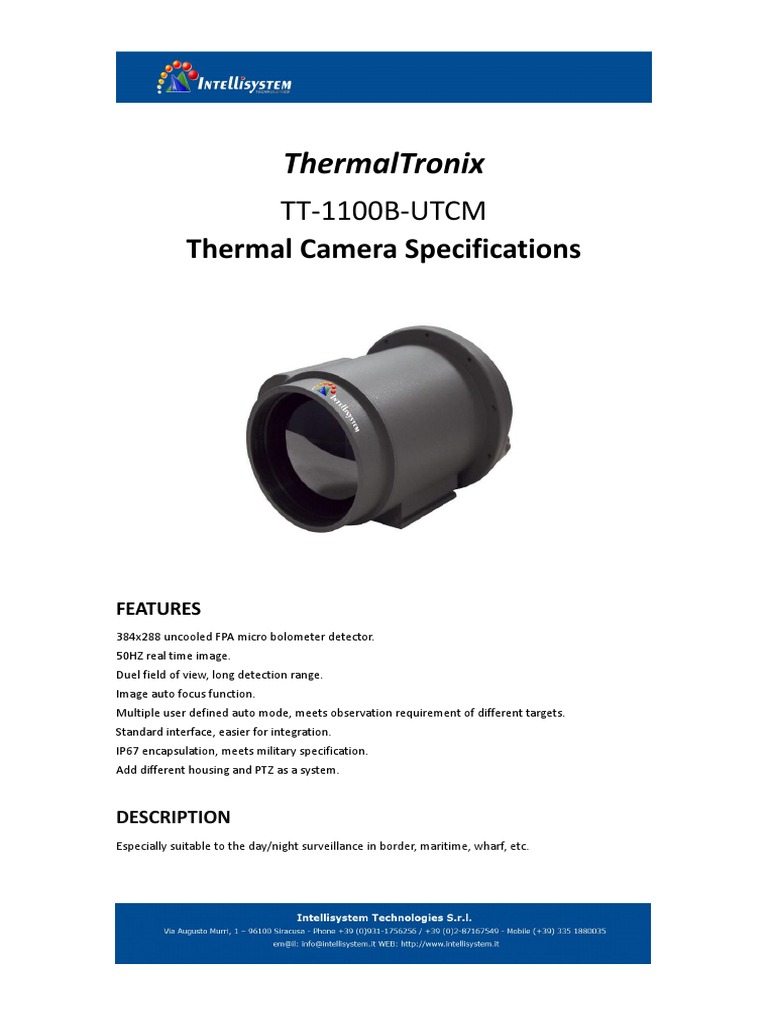 ThermalTronix TT 1100B UTCM Datasheet - THERMAL CAMERAS | PDF ...