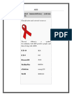 Acquired Immunodeficiency Syndrome (AIDS) : Classification and External Resources