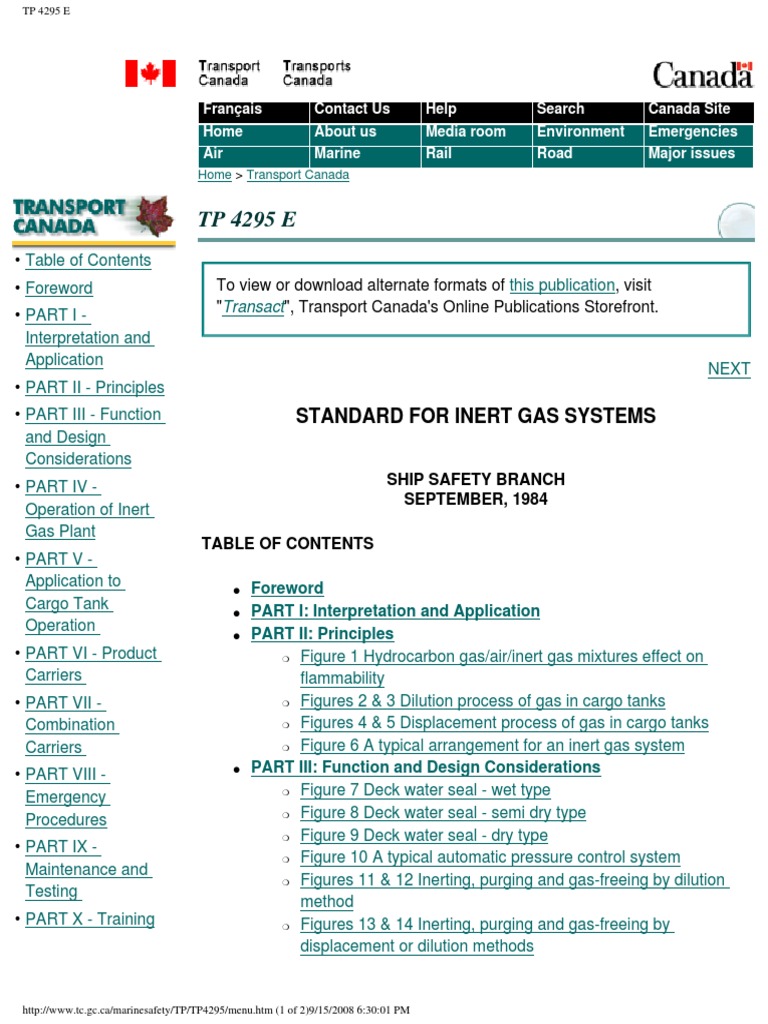 Inert Gas Systems Standards for Ships | PDF | Oil Tanker | Gases