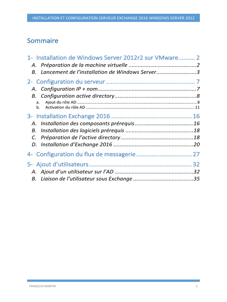 Installation Et Configuration Serveur Exchange 2016 Windows Server 2012 ...