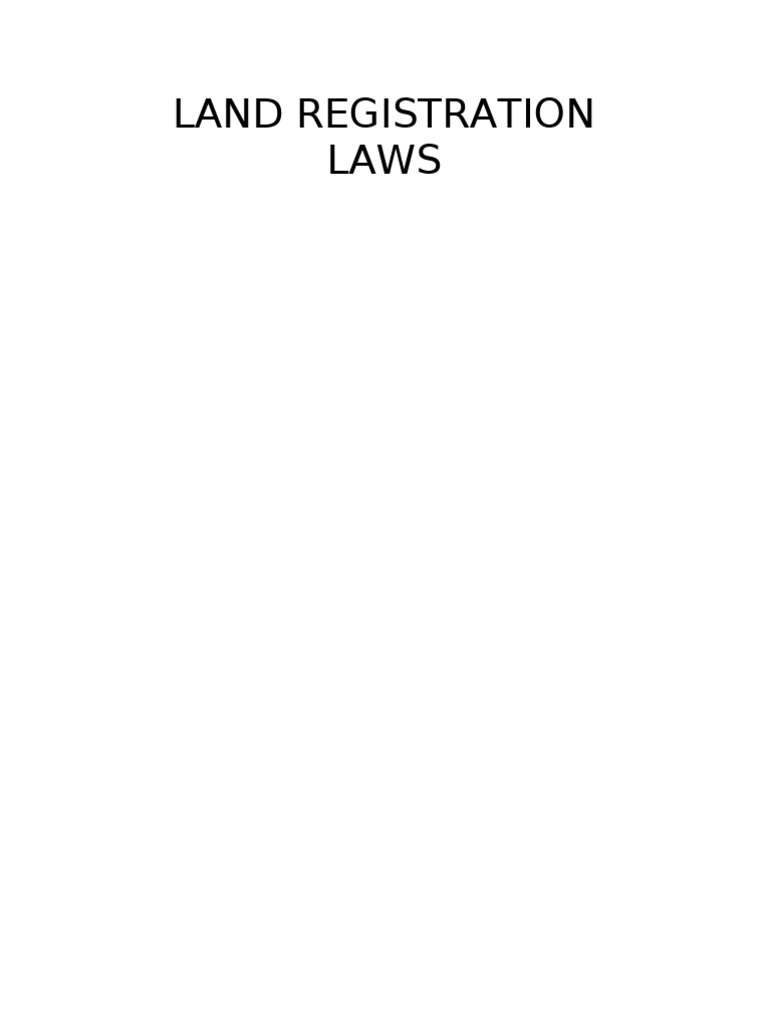 Land Registration Laws Mortgage Law Deed