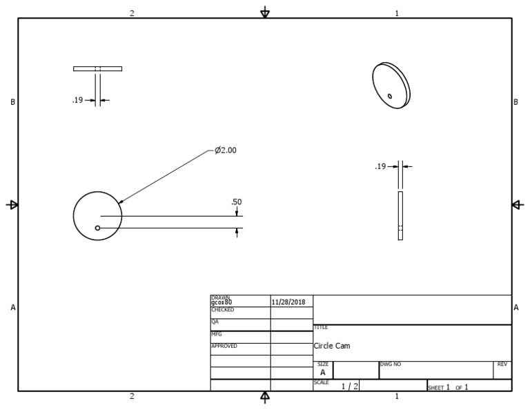 Circle Cam Technical Drawing A1 | PDF