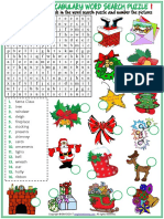 Christmas Vocabulary Esl Word Search Puzzle Worksheets For Kids