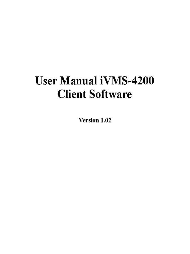 iVMS 4200 User Manual PDF PDF Icon Streaming Media