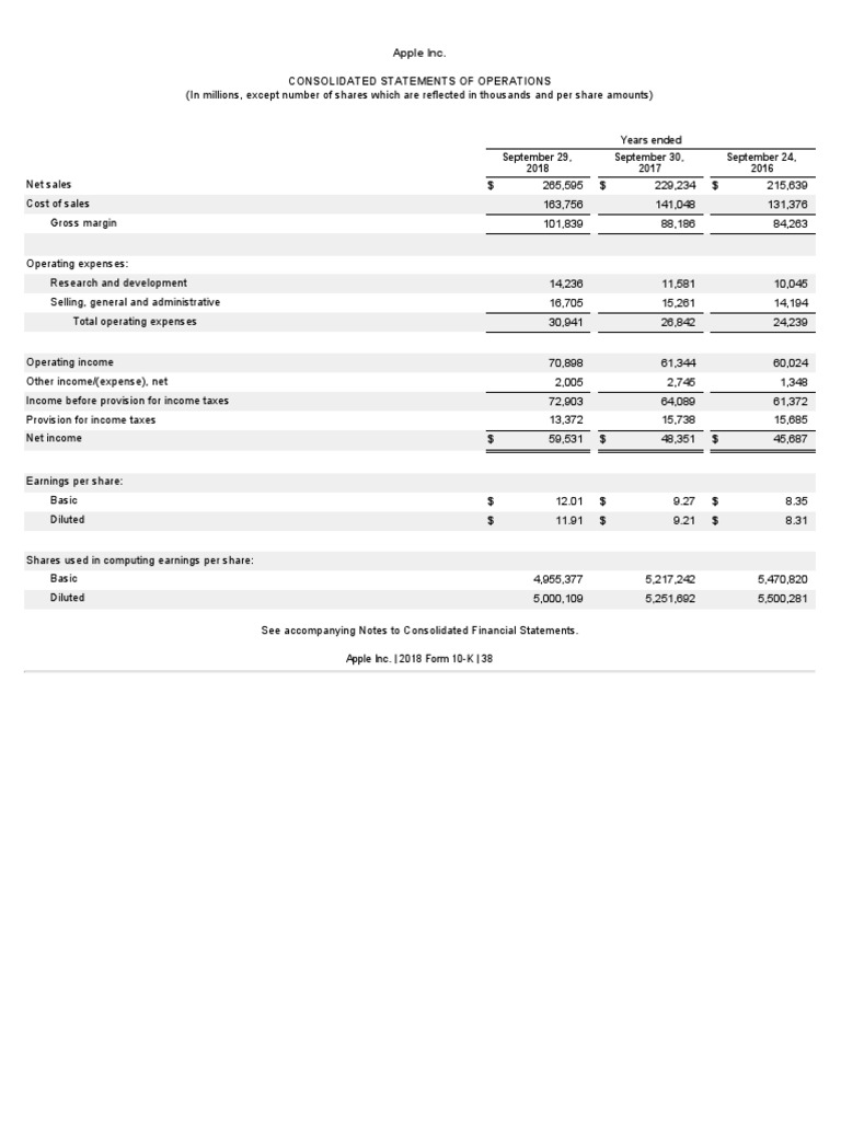 Apple Financial Statements PDF Equity (Finance) Fixed Asset
