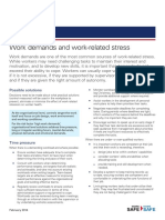 Work Demands and Work-Related Stress: Tip Sheet 5
