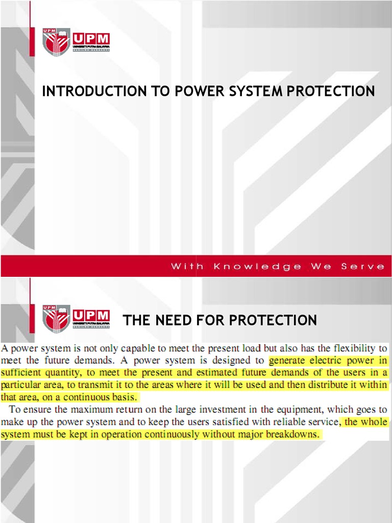 Introduction To Power System Protection Introduction To Power System ...