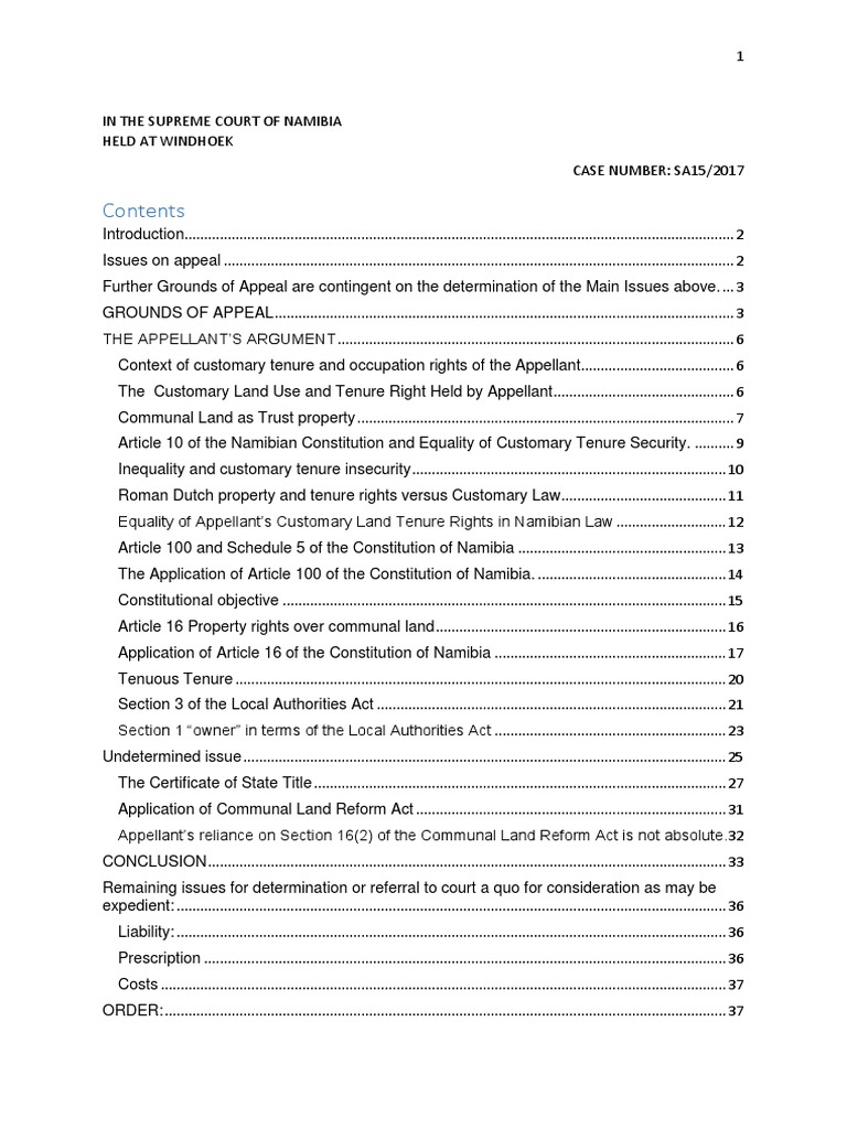 Customary Land Rights Appeal in Namibia | PDF | Namibia | Ownership