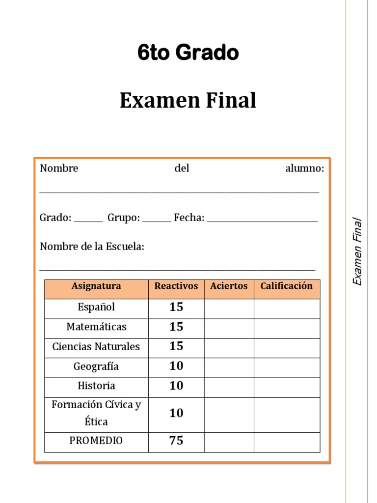6to Grado - Examen Final | PDF | Finlandia | Jardín de infancia