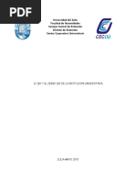 El SER Y EL DEBER SER DE LA INSTITUCION UNIVERSITARIA 