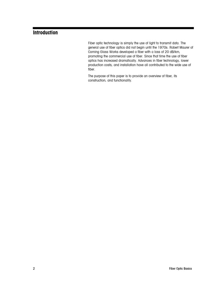 2 Fiber Optic Basics PDF Optical Fiber Dispersion (Optics)