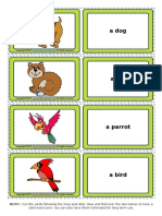 Pets Esl Vocabulary Game Cards for Kids