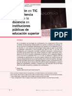 Formación TIC y competencia digital en educación superior