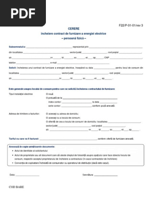 Cerere Incheiere Contract Persoana Fizica Piata Reglementata