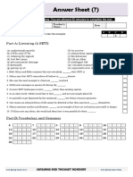 Answersheet - A SETI