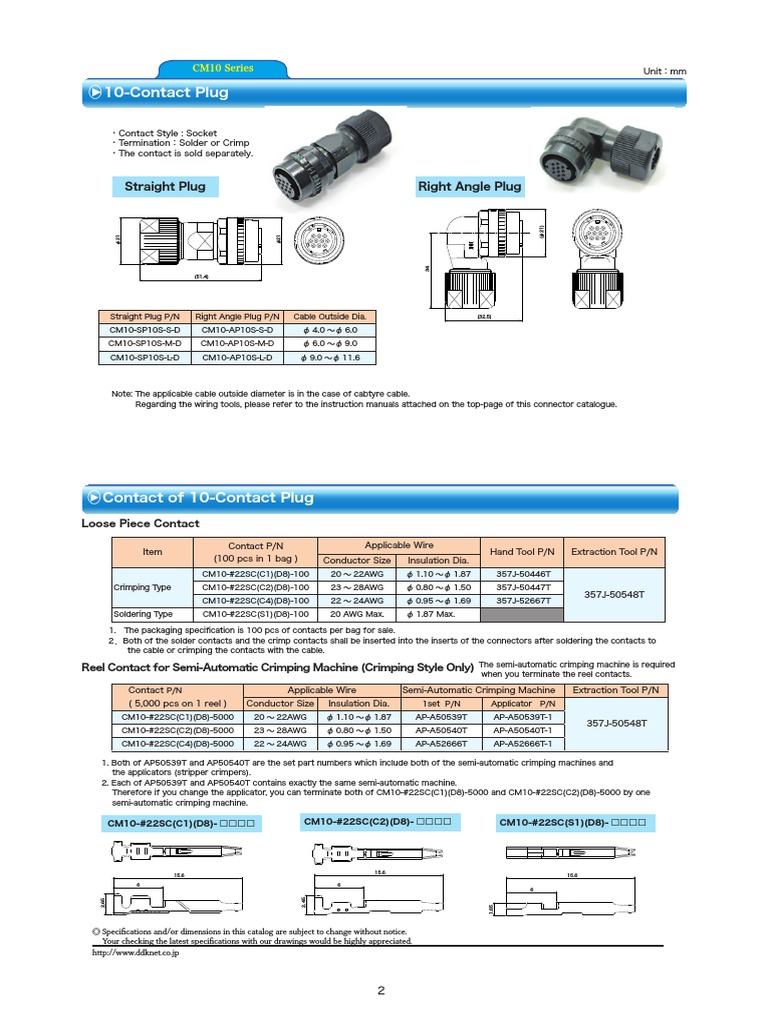 CM10 Series Connector Specifications | PDF | Electrical Connector ...