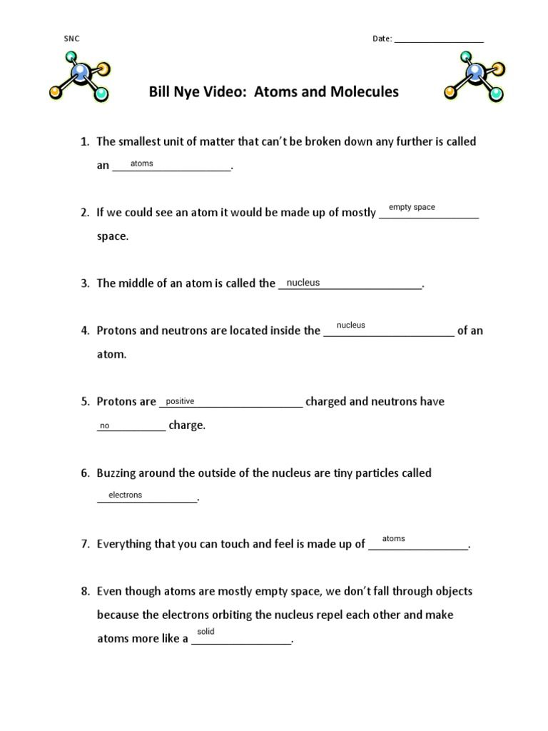 Kami Export - Samuel Franco Palacio - Bill Nye - Atoms and Pertaining To Bill Nye Atoms Worksheet