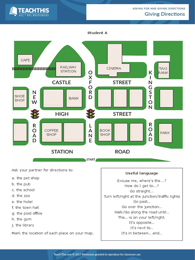 Giving Directions Practice | PDF