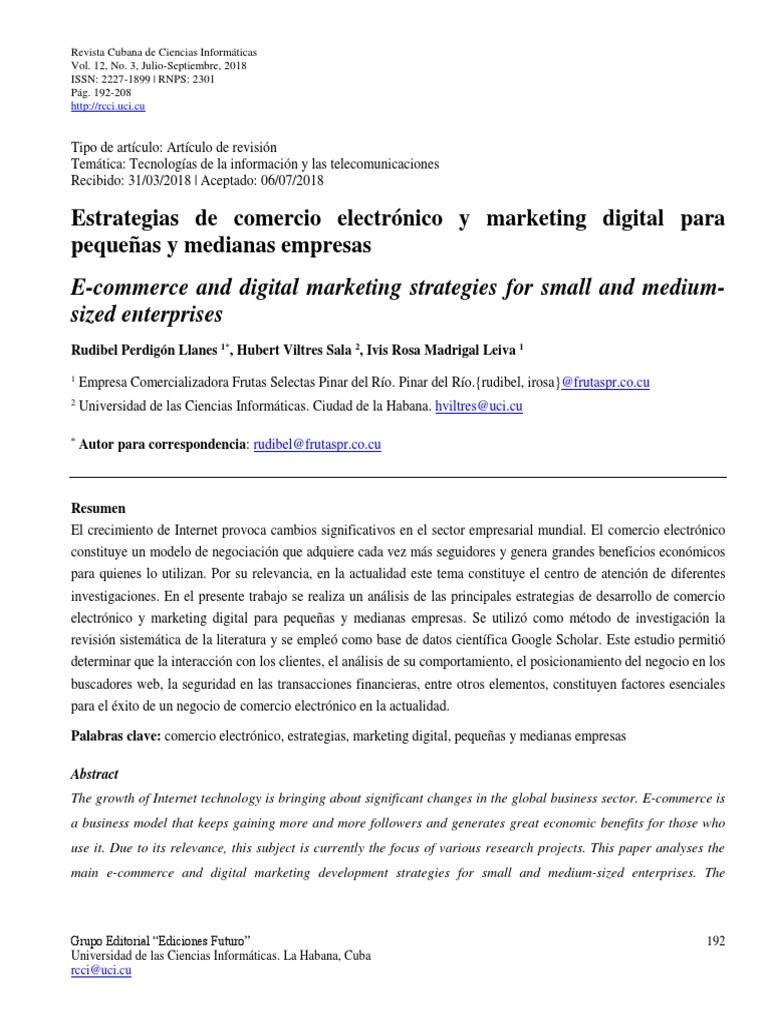 Estrategias de Comercio Electrónico y Marketing Digital para Pequeñas y ...