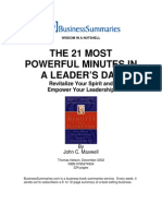 John Maxwell - 21 Most Powerful Minutes in A Leaders Day Biz Book Summary