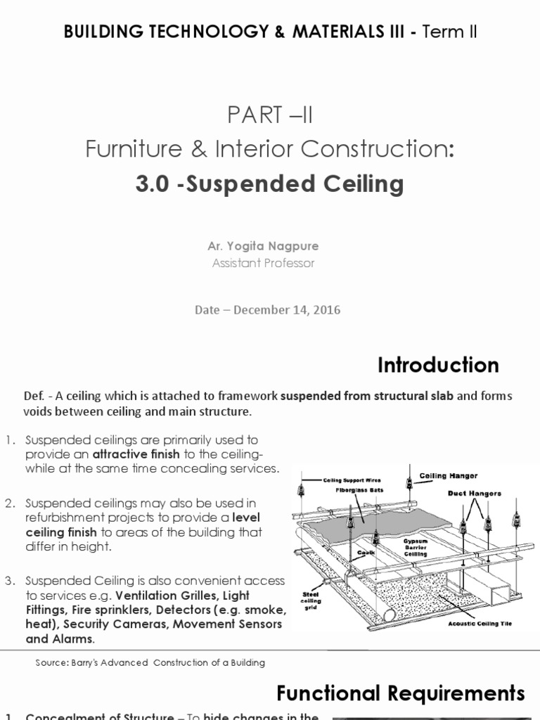 Suspended Ceiling System Overview | PDF | Drywall | Ceiling