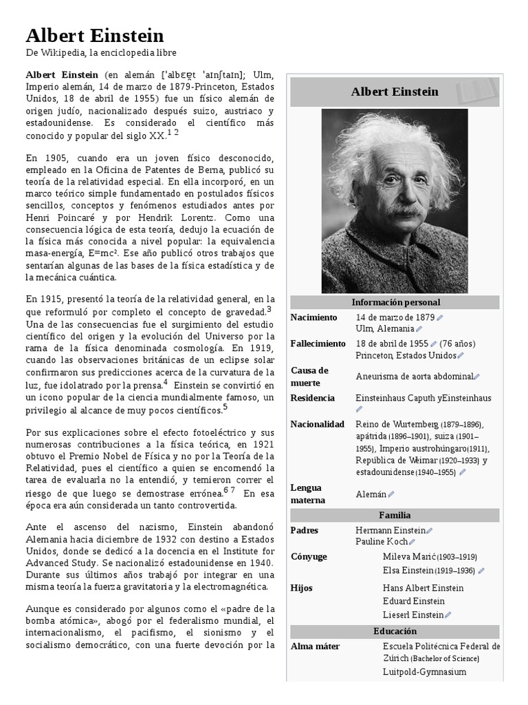 Albert Einstein | PDF | Albert Einstein | Relatividad general