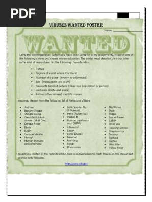 viruses wanted poster