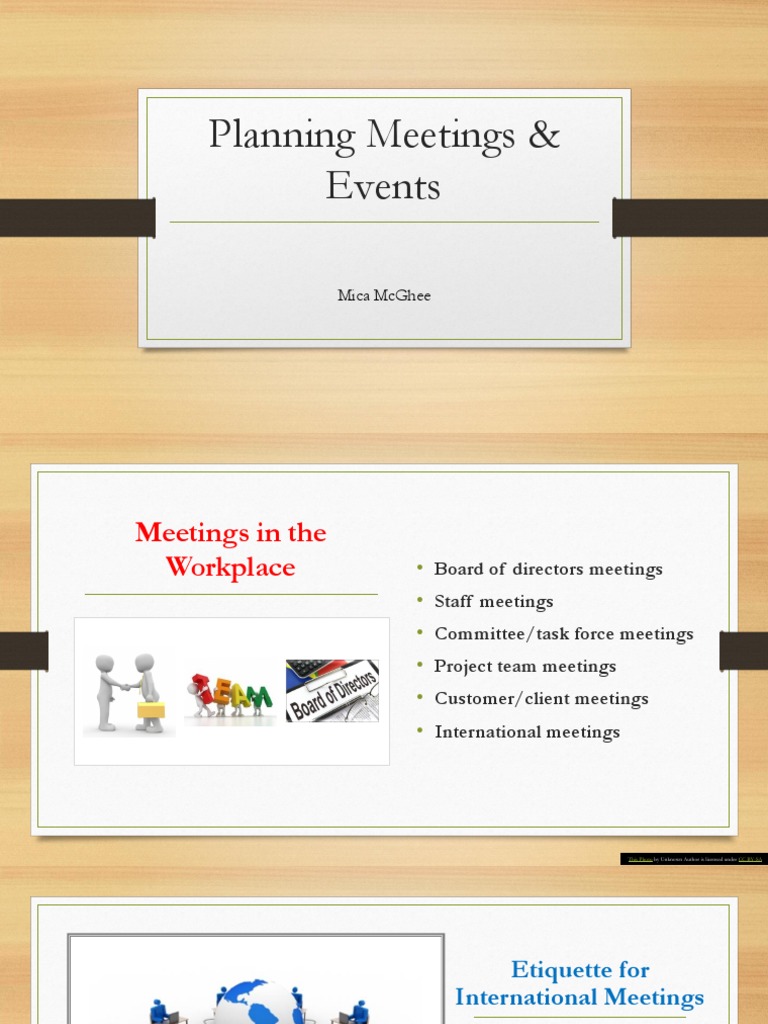 Planning Meetings Events Final | PDF | Business