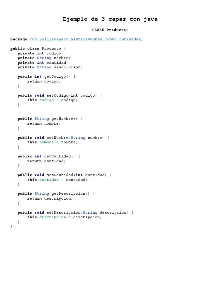 Ejemplo de Modelo de Tres Capas en Java | PDF | Java (lenguaje de ...