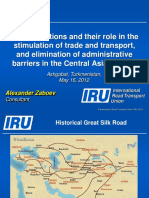 UN Conventions and Their Role in The Stimulation of Trade and Transport, and Elimination of Administrative Barriers in The Central Asian Region