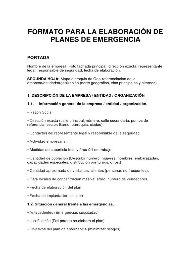 Formato Para La Elaboración de Planes de Emergencia..... | Temblores