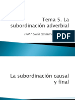 Tema 5. La Subordinación Adverbial