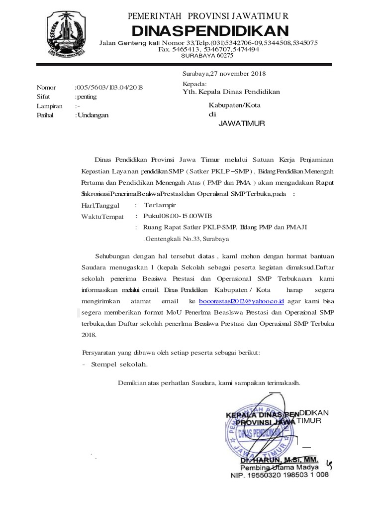 96 Contoh Undangan Dinas Terbaik