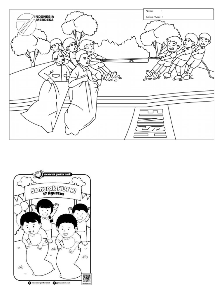 Mewarnai Gambar 17 Agustus Menggambar dan Mewarnai