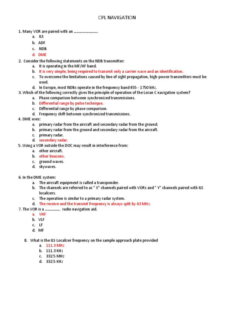 Soal Flight Navigation CPL PDF Geography Radio