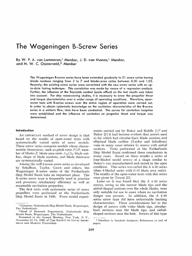 期間限定 数量限定 B-Screw A.Wageningen P W Lammeren S.1969.TRANS PDF | PDF 趣味・スポーツ・実用