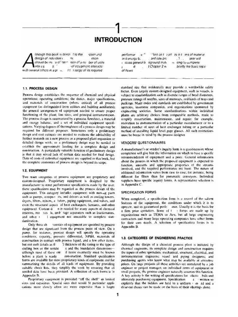 Introduction To Process Equipment Design PDF | PDF