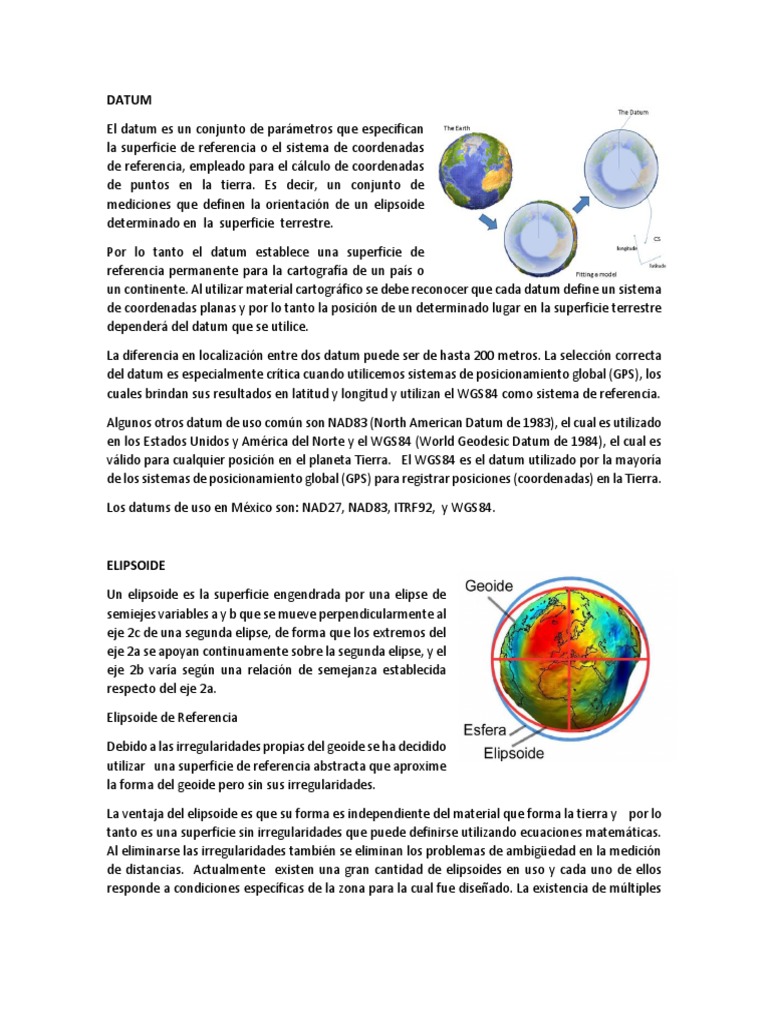 Definición y Uso del Datum Geodésico | PDF | Tierra | Geodesia