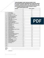 Daftar Hadir PPDS-1 Kedokteran Jiwa