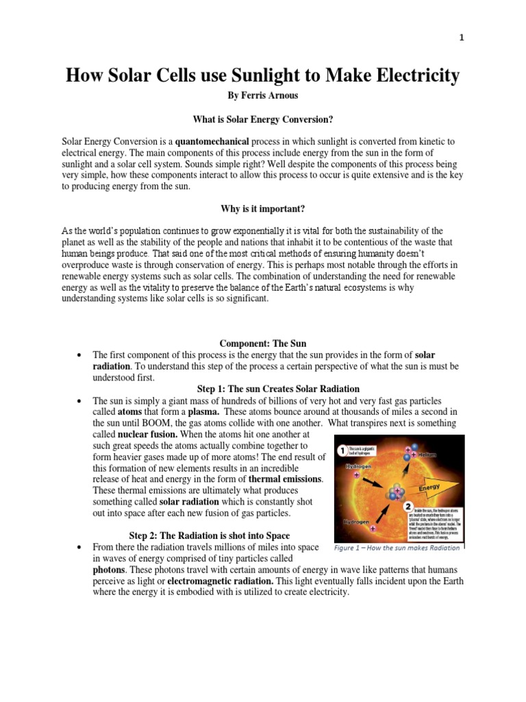 How Solar Cells Convert Sunlight Into Electricity | PDF | Atoms | Electron