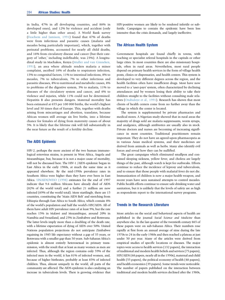 The African Health System | PDF | Hiv/Aids In Africa | Hiv/Aids