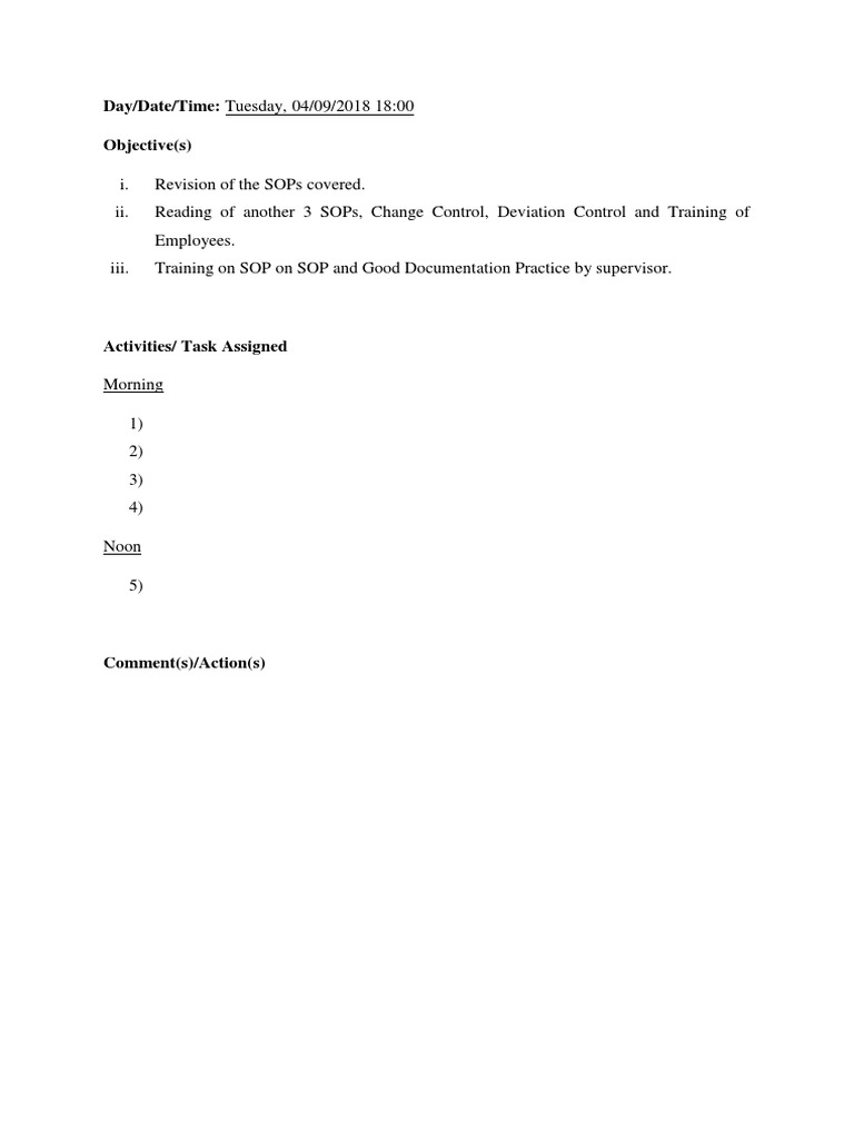 SOP Training and Revision Session | PDF